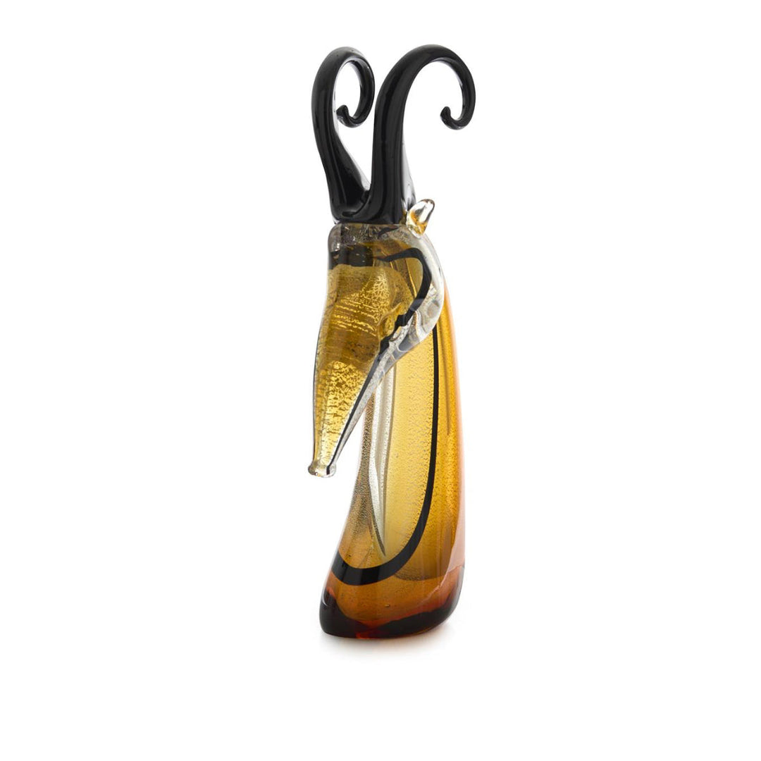 Abstract Glass Antelope Sculpture