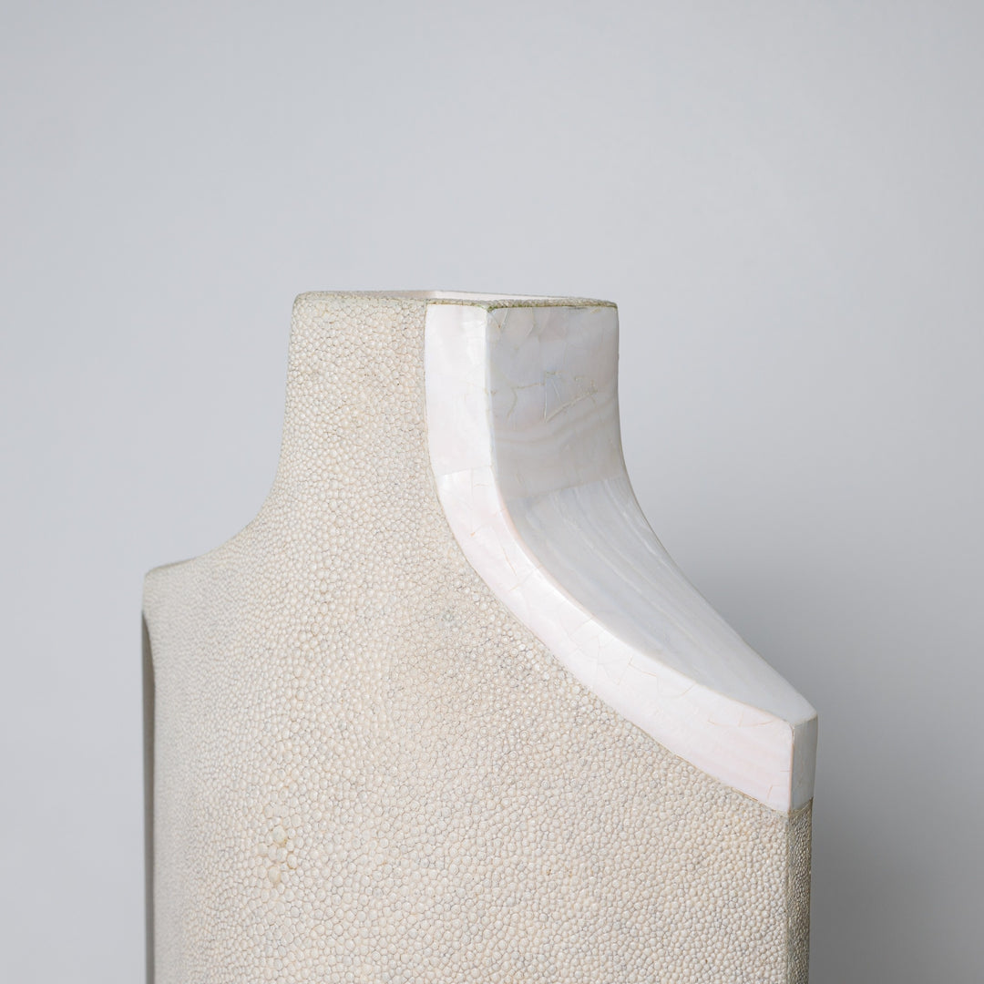 Large Cream Shagreen Vase