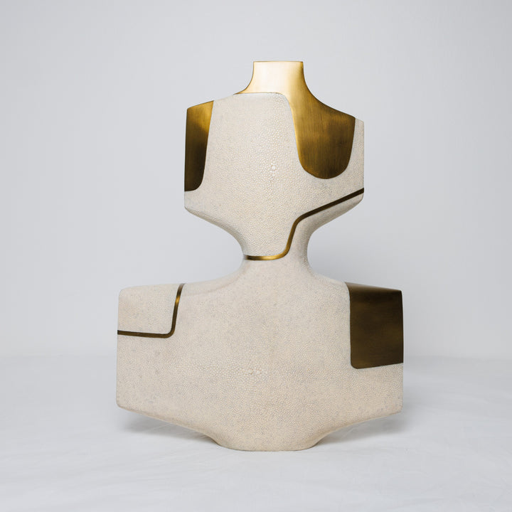 Small Cream Shagreen Vase