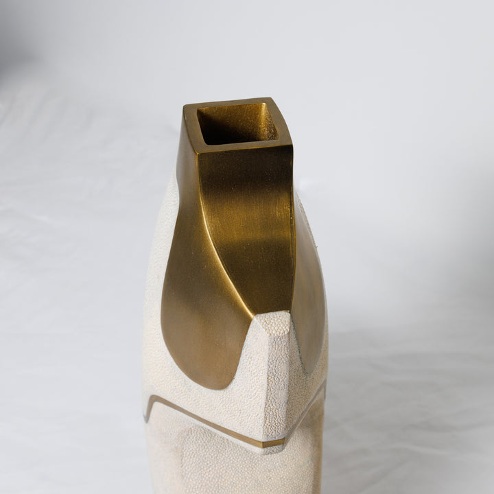 Small Cream Shagreen Vase