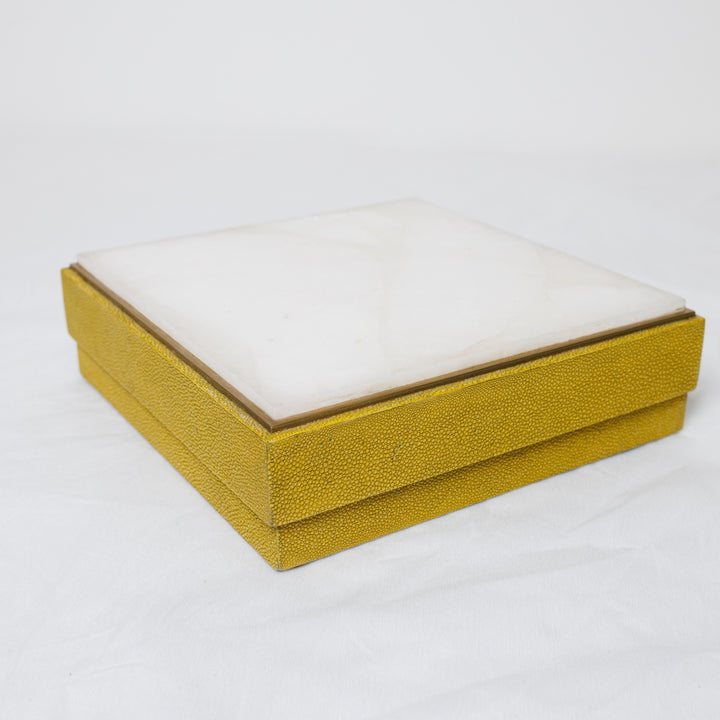 Square Box In Smokey White Quartz