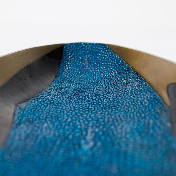 Medium Blue Penshell and Shagreen Bowl