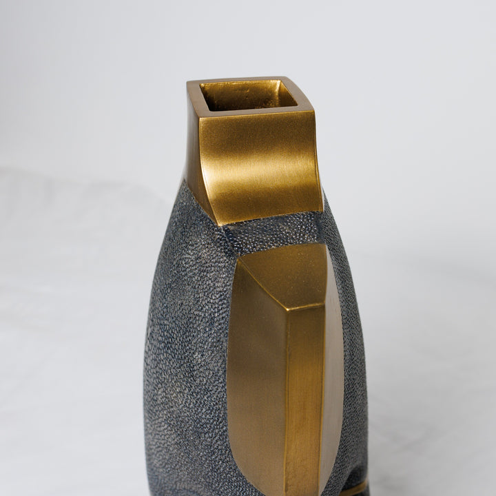Small Coal Black Shagreen Vase
