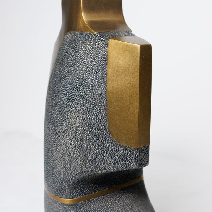 Small Coal Black Shagreen Vase