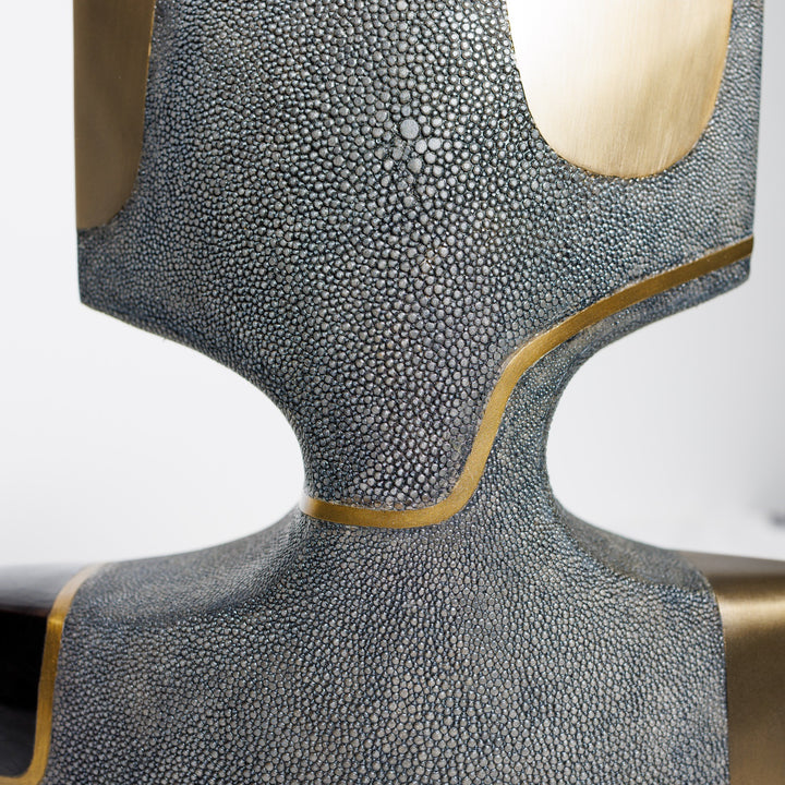 Small Coal Black Shagreen Vase