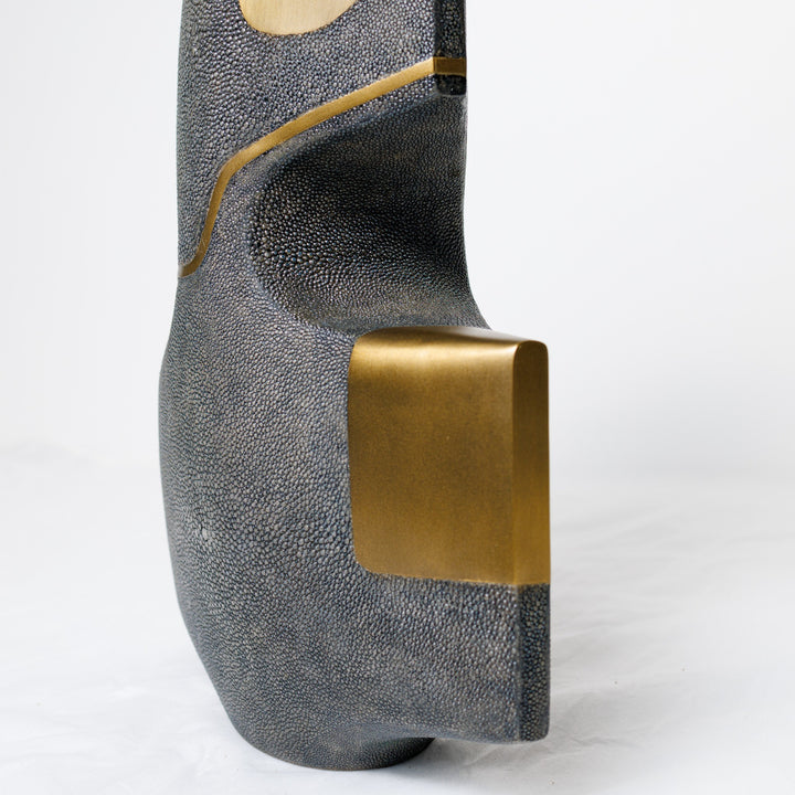 Small Coal Black Shagreen Vase