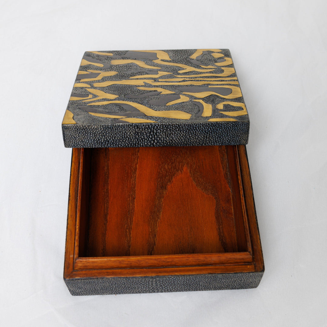 Square Box with Dark Leopard Pattern