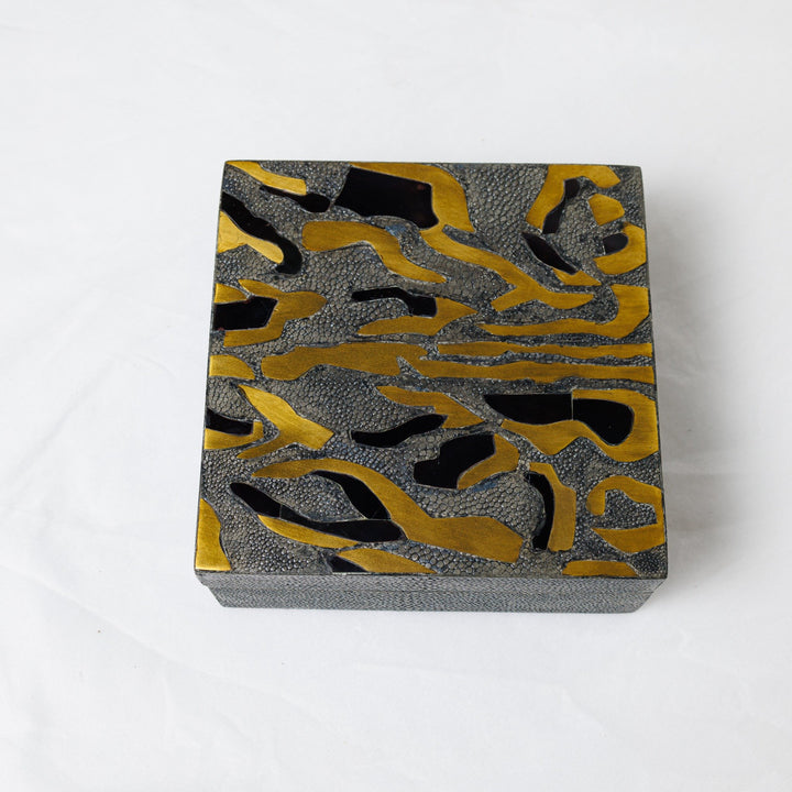 Square Box with Dark Leopard Pattern