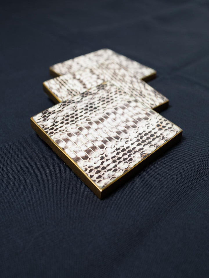 Queen Coaster In Natural Snakeskin