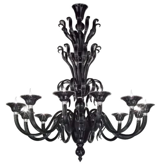 Black Murano Glass Chandelier