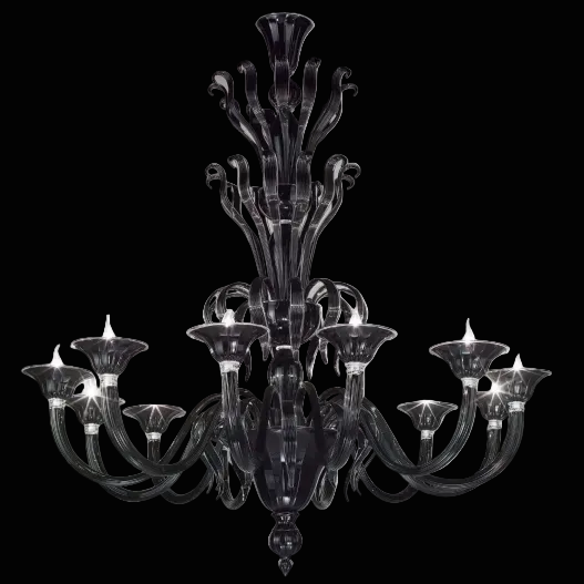 Black Murano Glass Chandelier