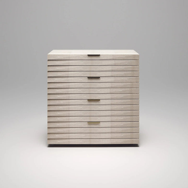 Fluted Chest of Drawers Cream Shagreem