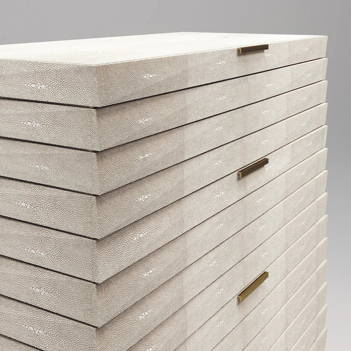 Fluted Chest of Drawers Cream Shagreem