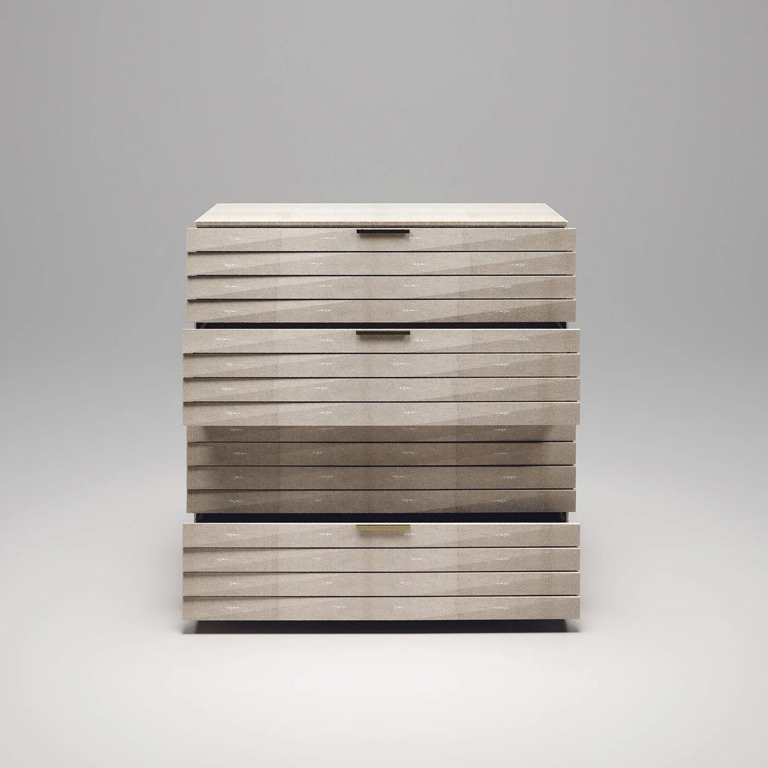Fluted Chest of Drawers Cream Shagreem