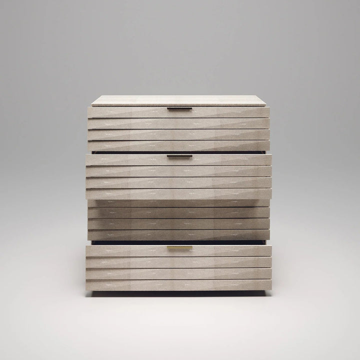 Fluted Chest of Drawers Cream Shagreem
