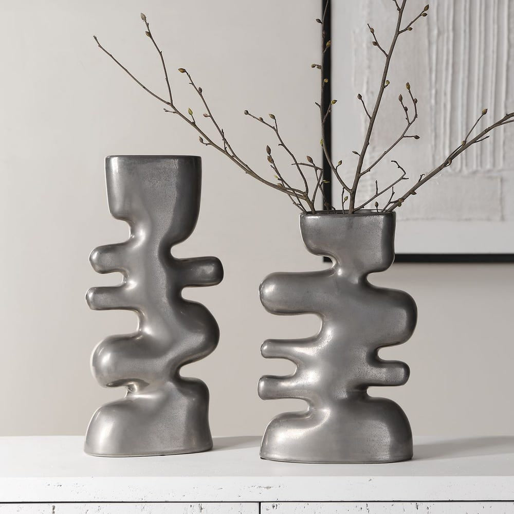 Free Flowing Vases Set of 2