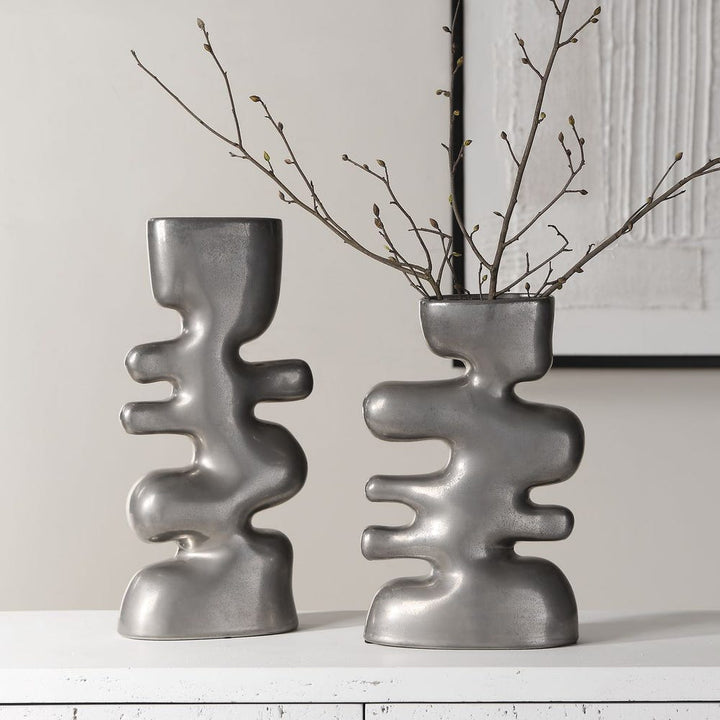 Free Flowing Vases Set of 2