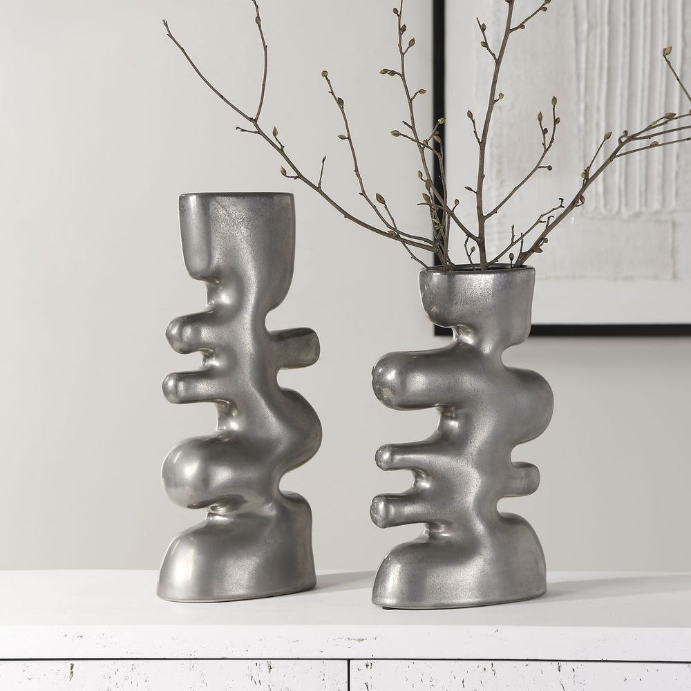 Free Flowing Vases Set of 2