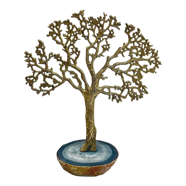 Brass Tree on Agate