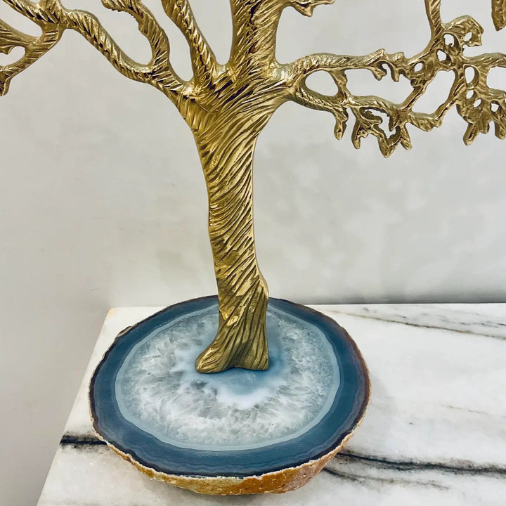 Brass Tree on Agate