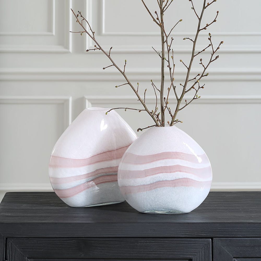 Blush Swirl Vases Set of 2