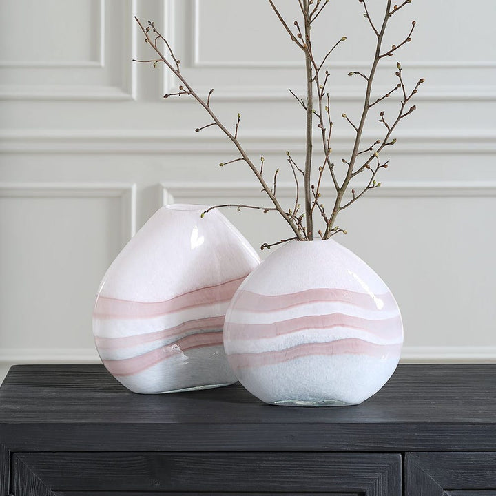 Blush Swirl Vases Set of 2