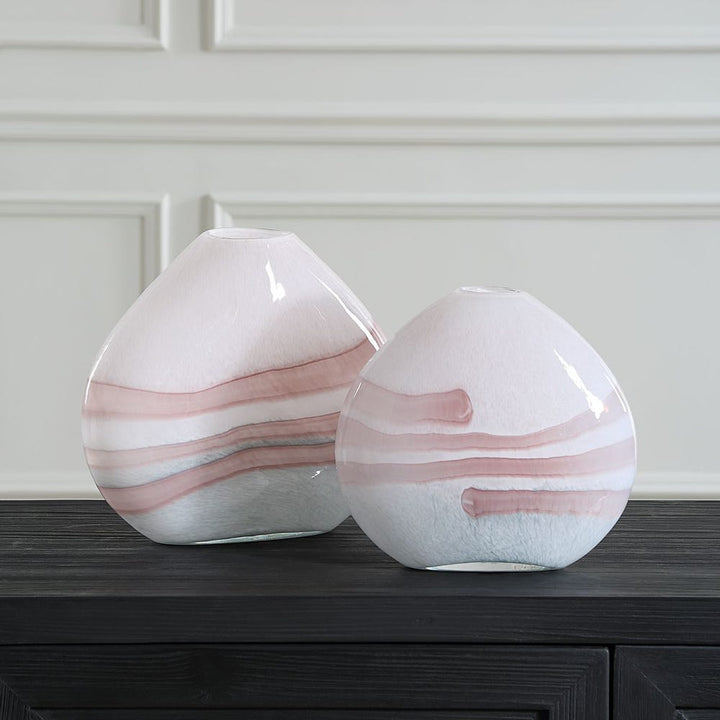 Blush Swirl Vases Set of 2