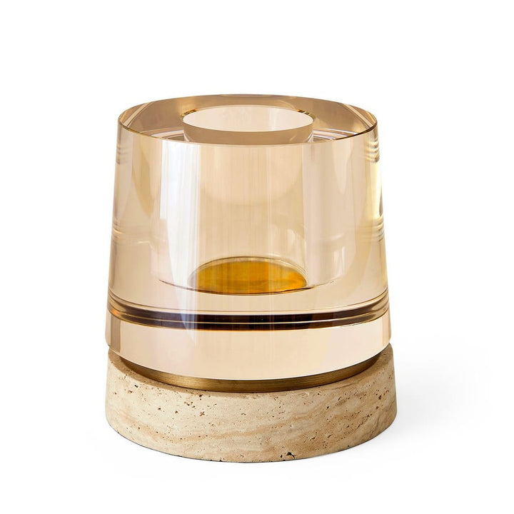 Optic Candleholder Travertine
