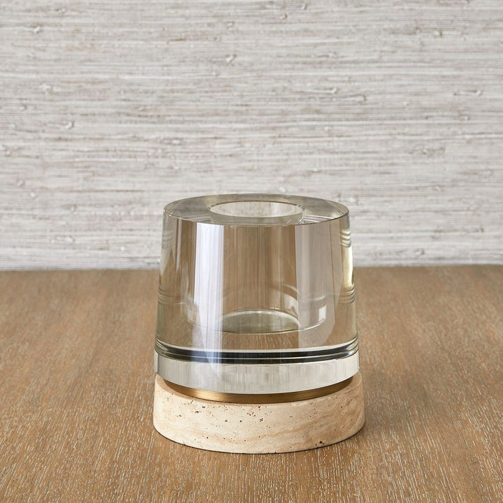 Optic Candleholder Travertine