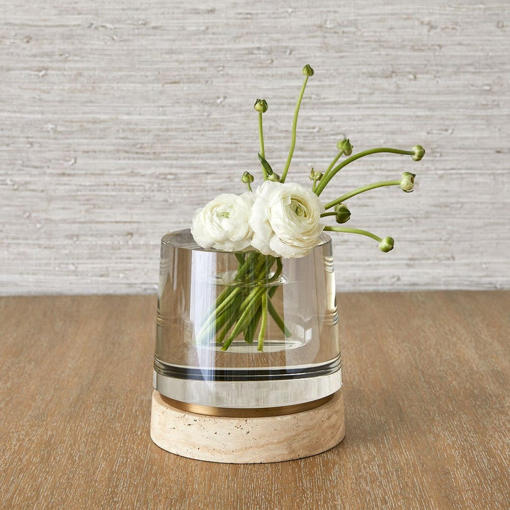 Optic Candleholder Travertine