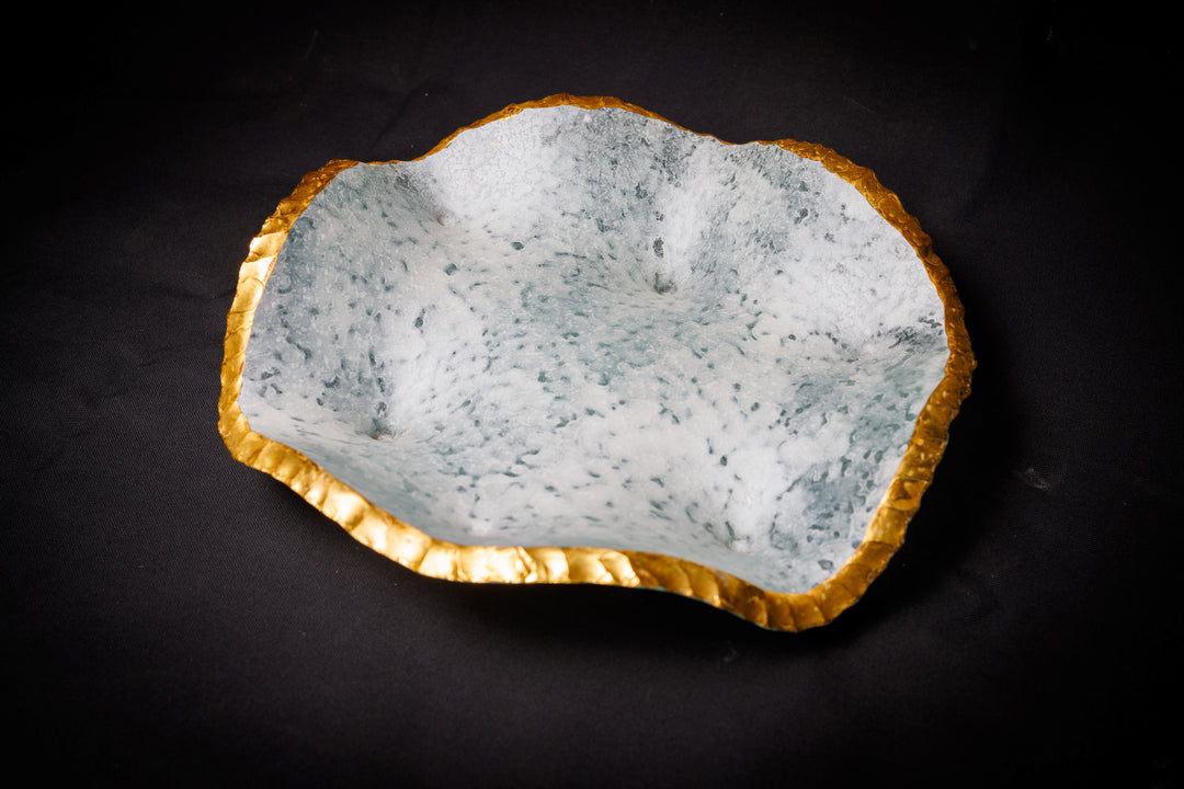 Small White Ice Sculptural Bowl