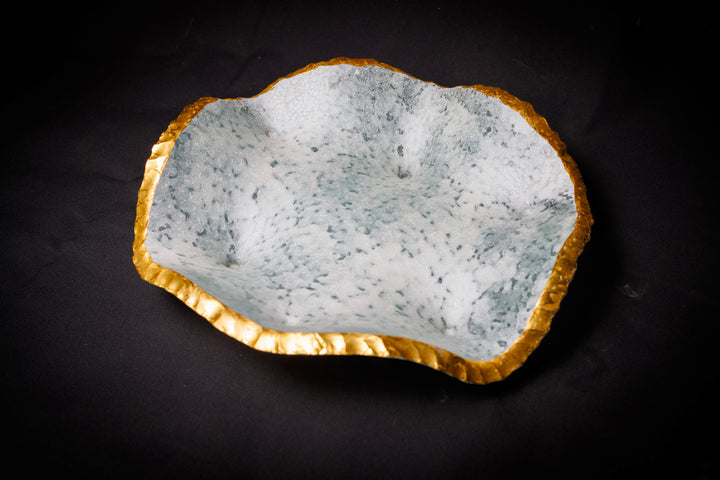 Small White Ice Sculptural Bowl
