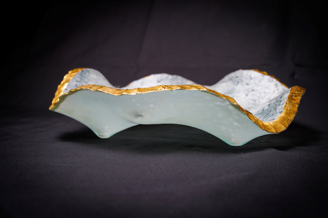 Small White Ice Sculptural Bowl