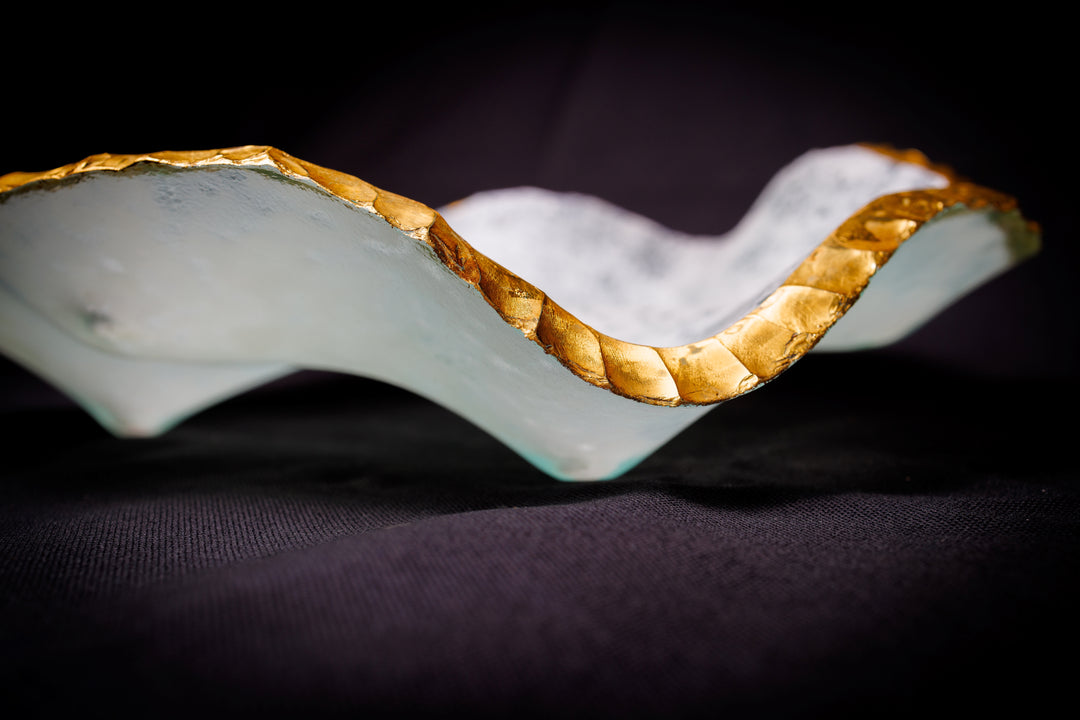 Small White Ice Sculptural Bowl