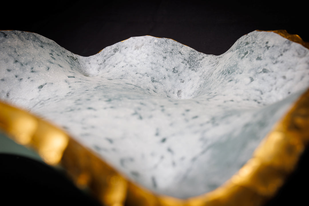 Small White Ice Sculptural Bowl