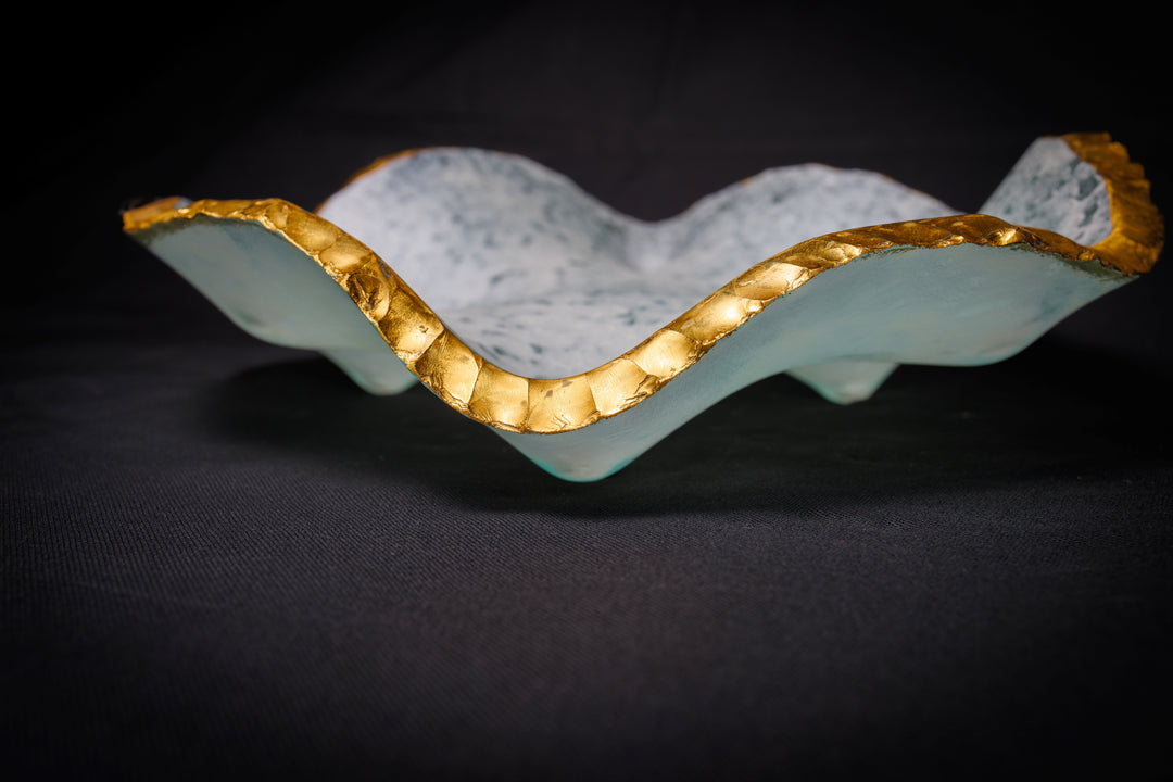 Small White Ice Sculptural Bowl