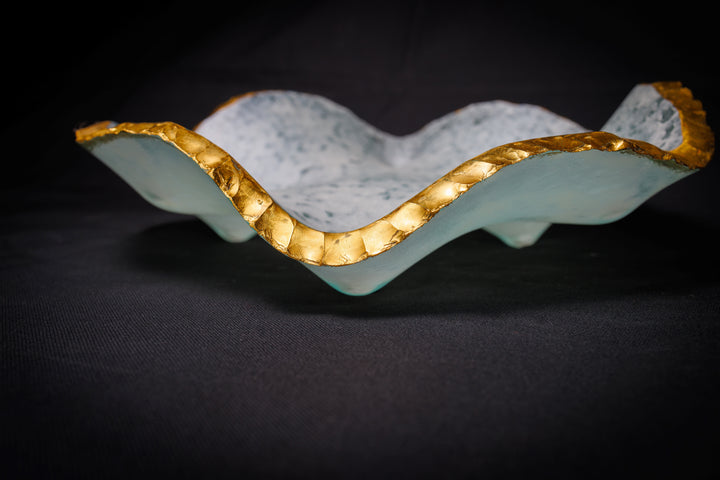 Small White Ice Sculptural Bowl