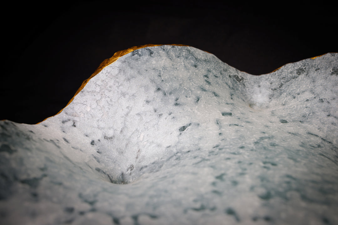 Small White Ice Sculptural Bowl