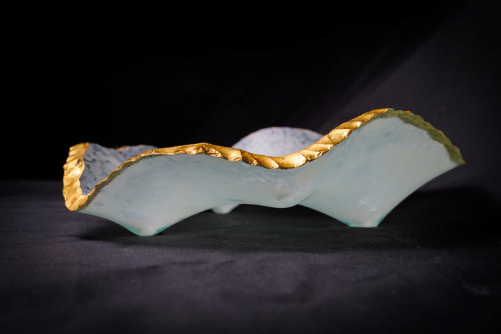 Small White Ice Sculptural Bowl