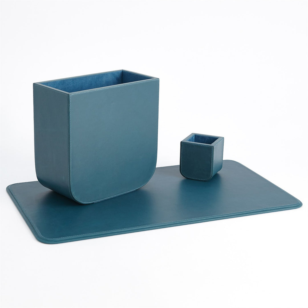 Radius Edge Leather Wastebasket