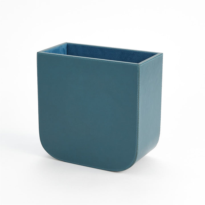 Radius Edge Leather Wastebasket
