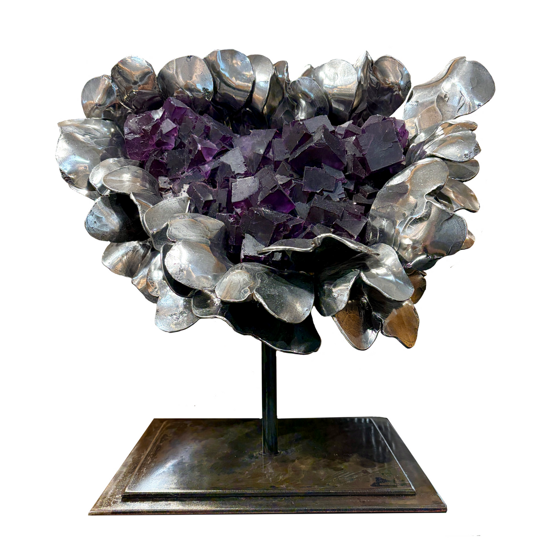 Violet Fluorite w/ Metal Petals