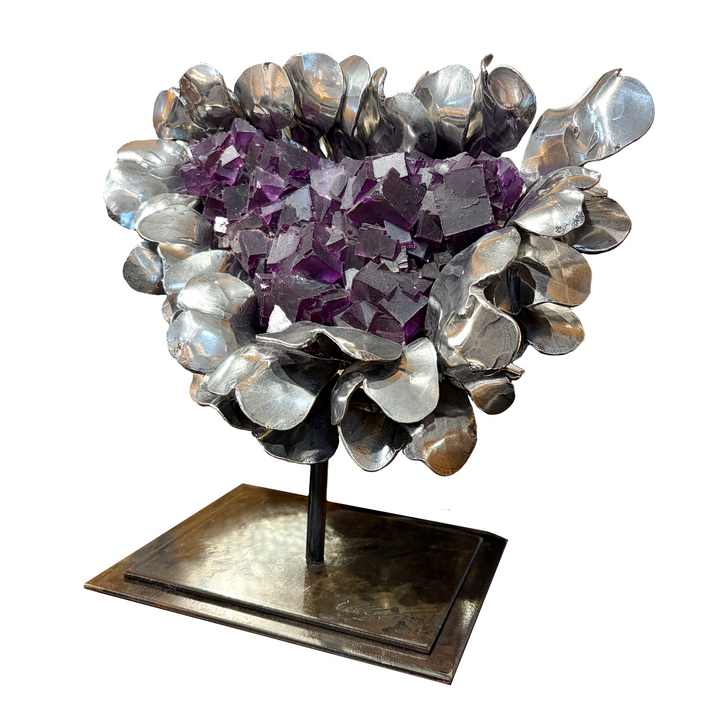 Violet Fluorite w/ Metal Petals