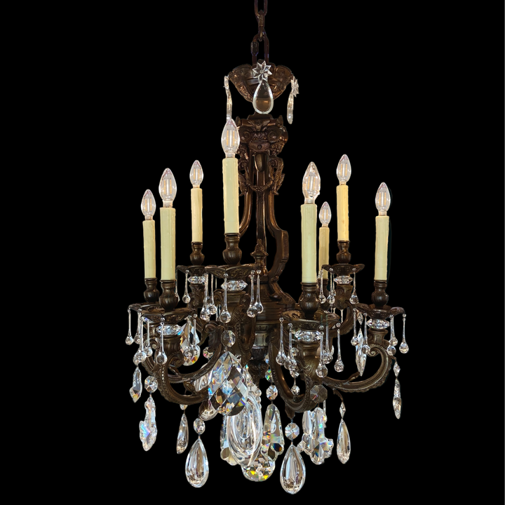 Chandelier Bronze Finish w/ Mixed Crystals
