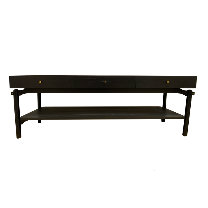 Bora Console Oak Black Brass Detail