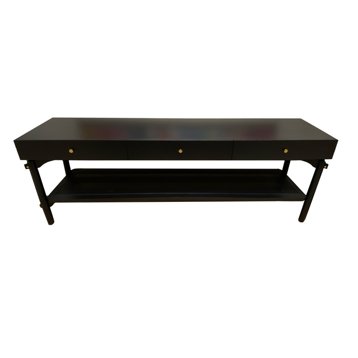 Bora Console Oak Black Brass Detail